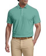 PGA Tour Mens Airflux Solid Mesh Golf Short Sleeve Polo Shirt
