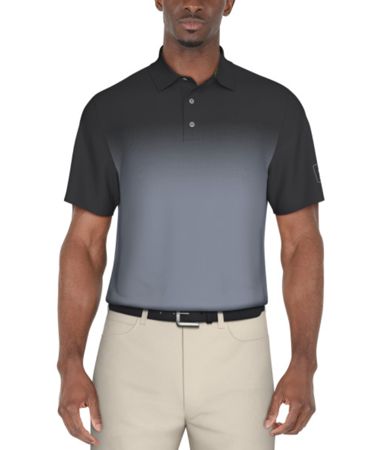 PGA Tour Mens Ombre Print Golf Short Sleeve Polo Shirt ShopCGX