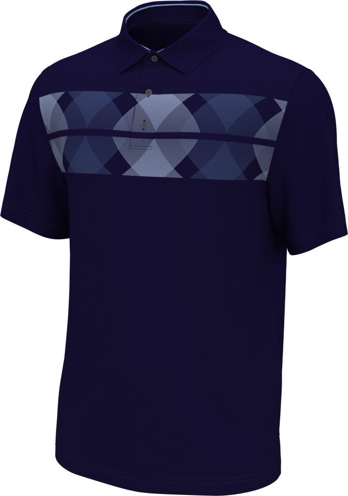 PGA Tour Mens Pro Series Argyle Print Short Sleeve Polo Shirt