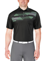 PGA Tour Mens Solarized Chest Print Golf Short Sleeve Polo Shirt
