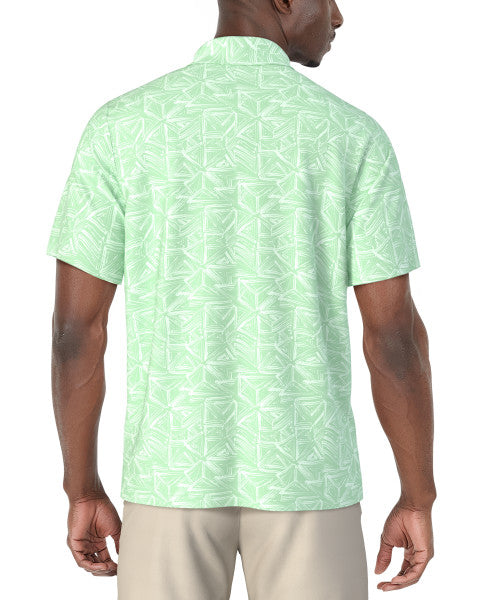 PGA Tour Mens Brush Stroke Geo Print Golf Short Sleeve Polo Shirt