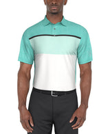 PGA Tour Mens Color Block Short Sleeve Golf Polo Shirt