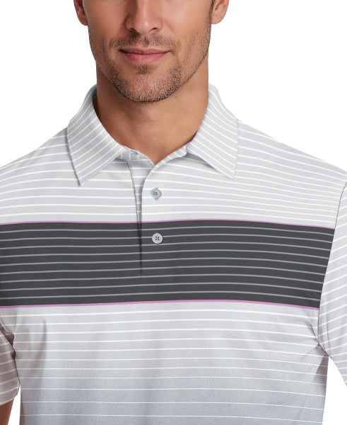 PGA Tour Mens Ombre Linear Short Sleeve Polo Shirt