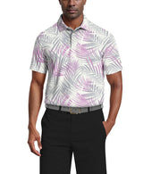 PGA Tour Mens Ombre Tropical Printed Short Sleeve Polo Shirt