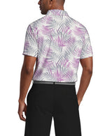 PGA Tour Mens Ombre Tropical Printed Short Sleeve Polo Shirt
