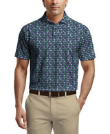 PGA Tour Mens All Over Novelty Print Golf Short Sleeve Polo Shirt