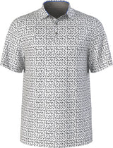 PGA Tour Mens Asymmetrical Novelty Print Golf Short Sleeve Polo Shirt