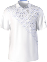 PGA Tour Mens Asymmetrical Novelty Print Golf Short Sleeve Polo Shirt