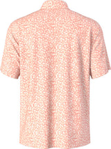 PGA Tour Mens All Over Abstract Floral Golf Short Sleeve Polo Shirt