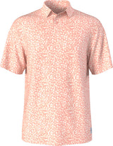 PGA Tour Mens All Over Abstract Floral Golf Short Sleeve Polo Shirt