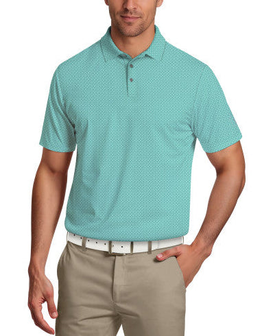 PGA Tour Mens Geo Print Short Sleeve Polo Shirt