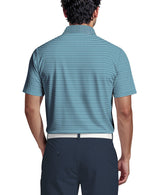 PGA Tour Mens Feeder Stripe Print Golf Short Sleeve Polo Shirt