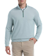 PGA Tour Mens Banded Feeder Stripe Golf 1/4 Zip Long Sleeve Shirt