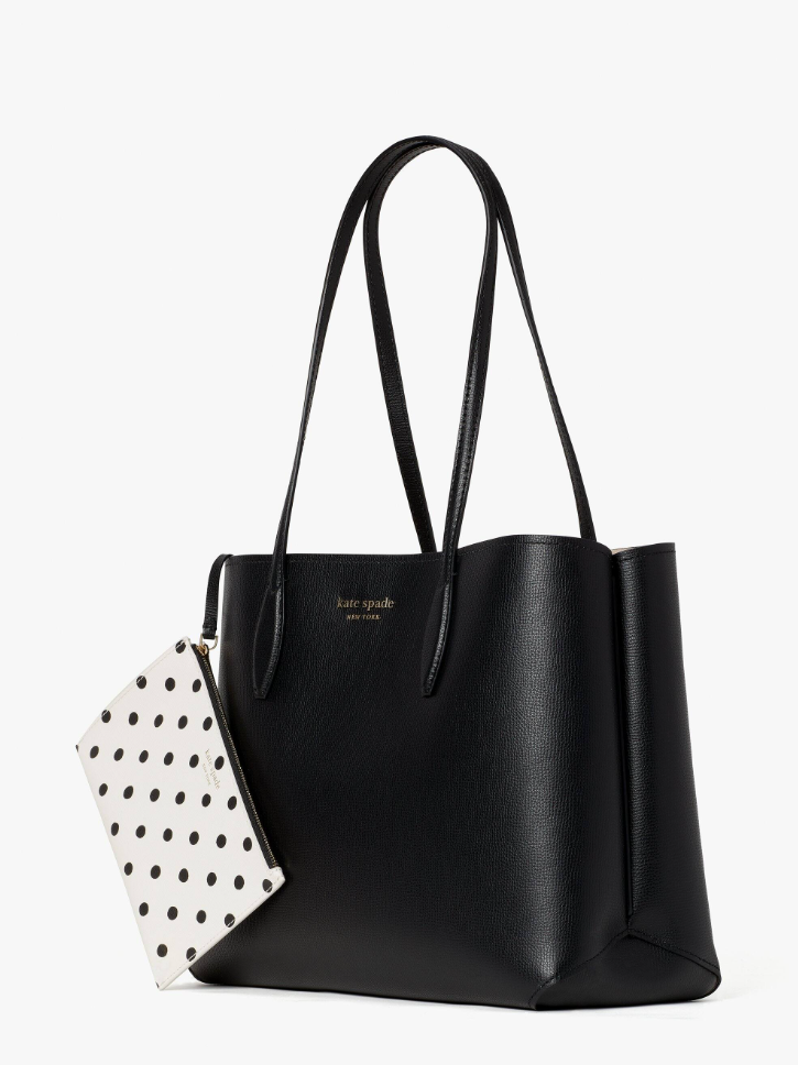 ★BLACKUP★ Tweed round tote bag black P00000DA Kate Spade All Day Large Tote Handbag – ShopCGX