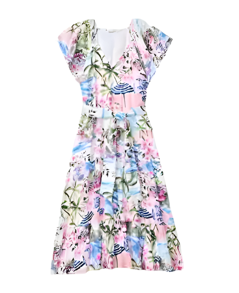 Tommy Bahama Womens Shores Short Sleeve Midi Dress