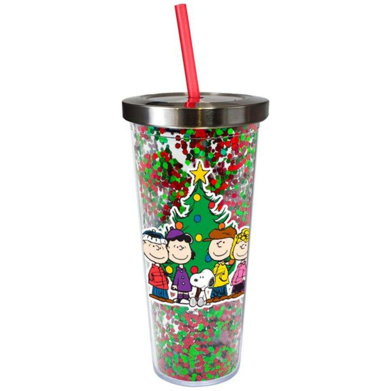 Spoontiques Peantus Christmas Glitter Tumbler - 20 oz.