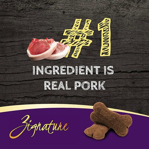 Zignature Pork Formula Ziggy Bars Biscuit Dog Treats - 12 oz.