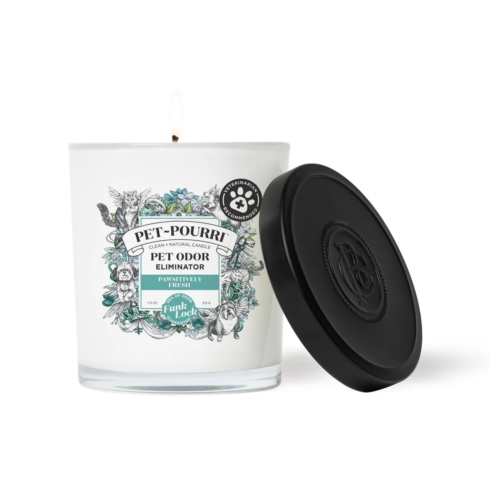 Pet~Pourri 2-in-1 Pet Odor Eliminating Pawsitively Fresh Candle - 7.5 oz.