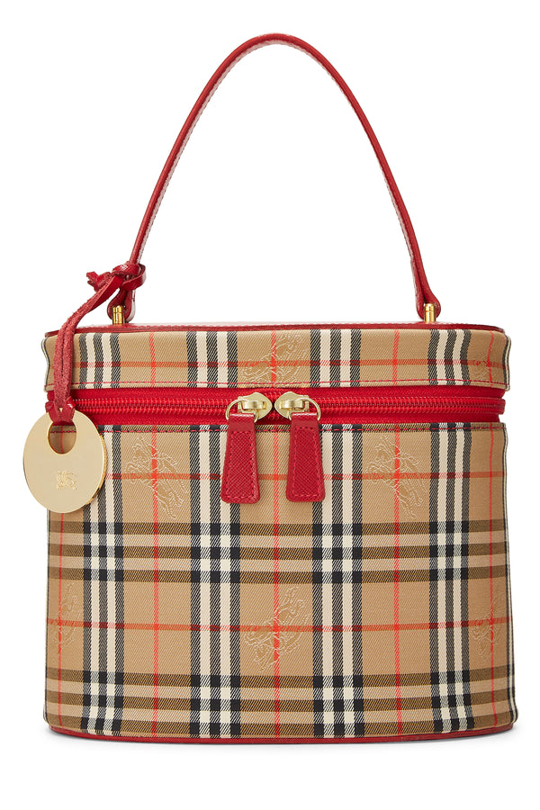 Burberry Haymarket Check Round Vanity Handbag