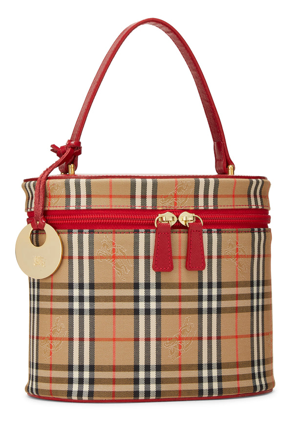 Burberry Haymarket Check Round Vanity Handbag