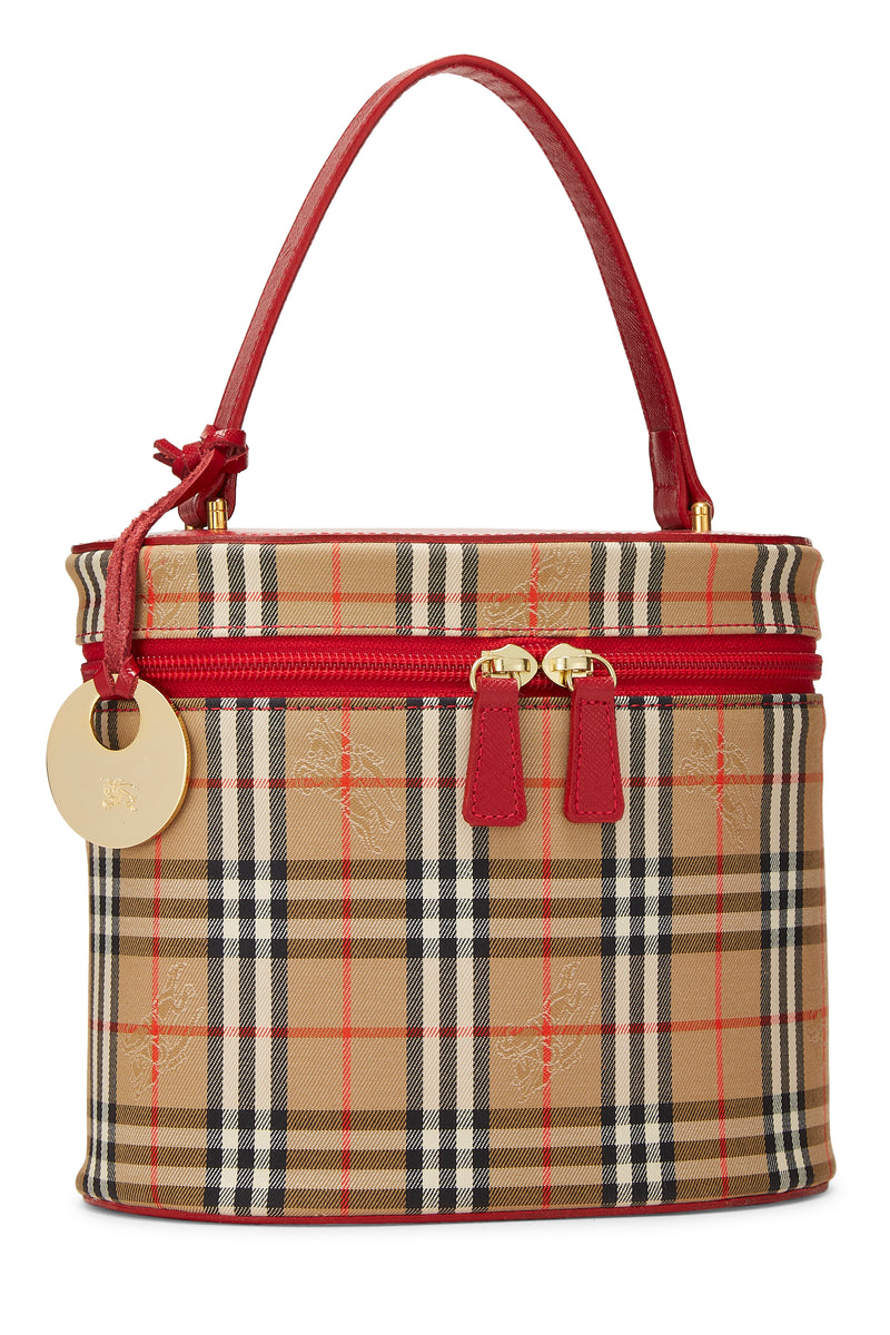 Burberry Haymarket Check Round Vanity Handbag