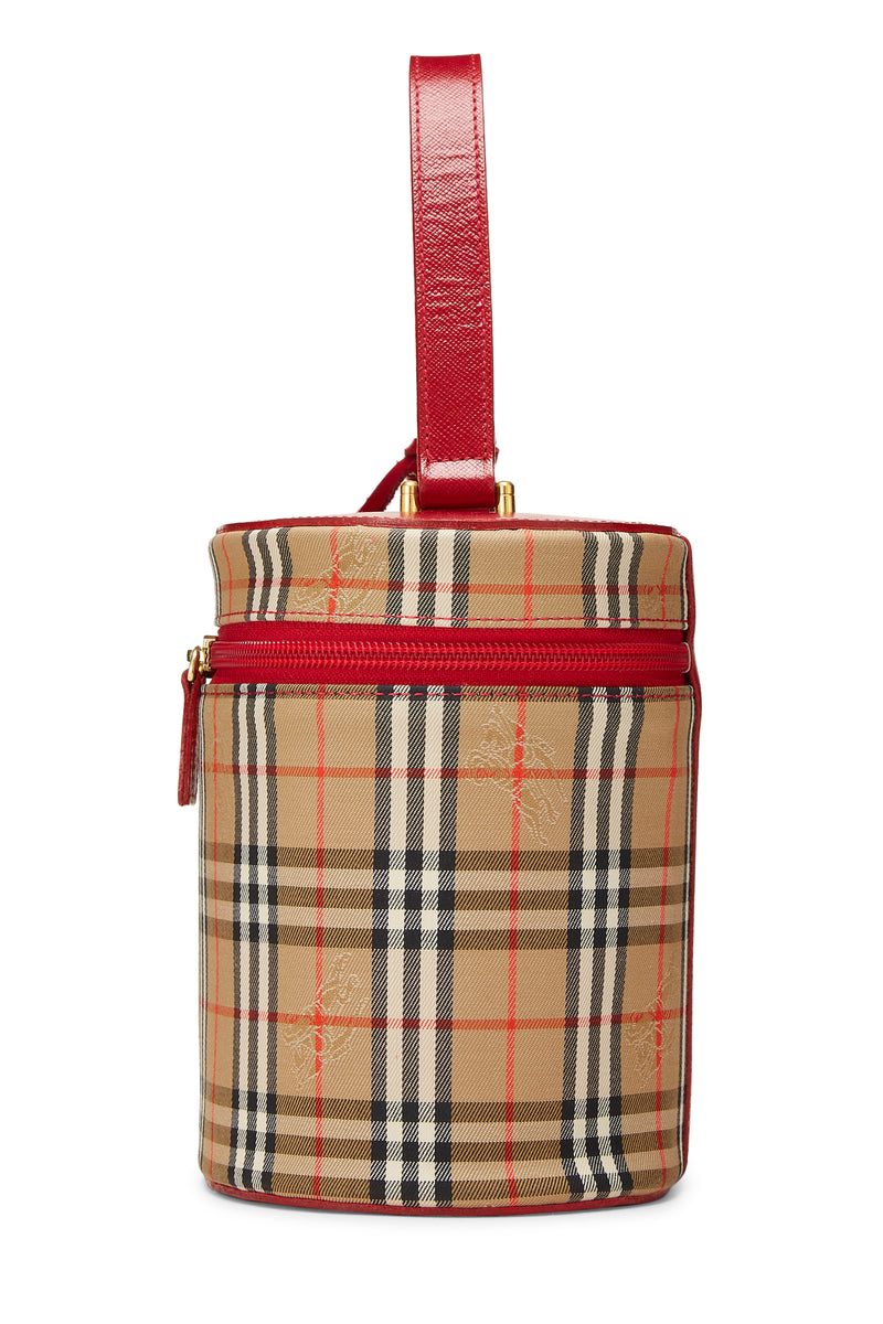 Burberry Haymarket Check Round Vanity Handbag