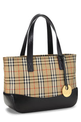 Burberry JP Small Haymarket Check Tote Handbag
