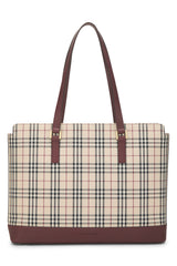 Burberry Jacquard Large Zip Tote Handbag