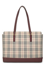 Burberry Jacquard Large Zip Tote Handbag