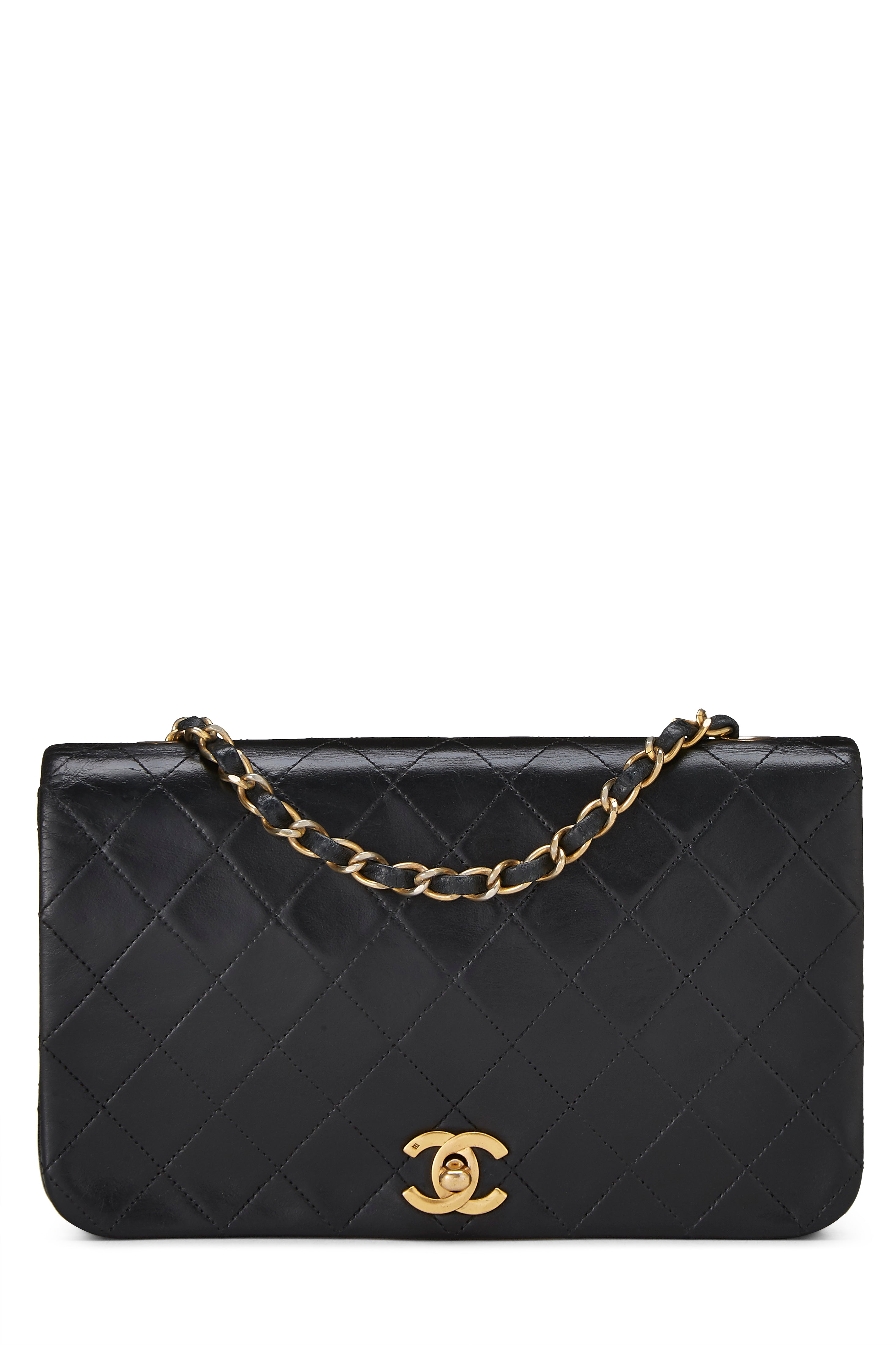 Chanel Lambskin Full Flap Crossbody Handbag
