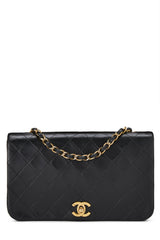 Chanel Lambskin Full Flap Crossbody Handbag