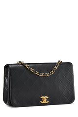 Chanel Lambskin Full Flap Crossbody Handbag