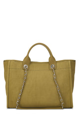 Chanel Canvas Deauville Medium Tote Handbag