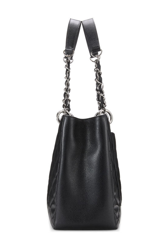 Chanel Black Quilted Caviar Grand Shopping Tote Handbag