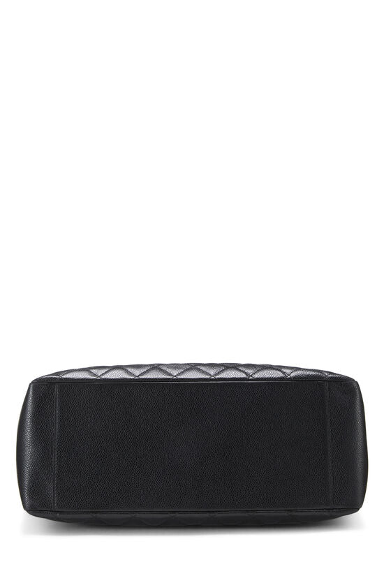 Chanel Black Quilted Caviar Grand Shopping Tote Handbag