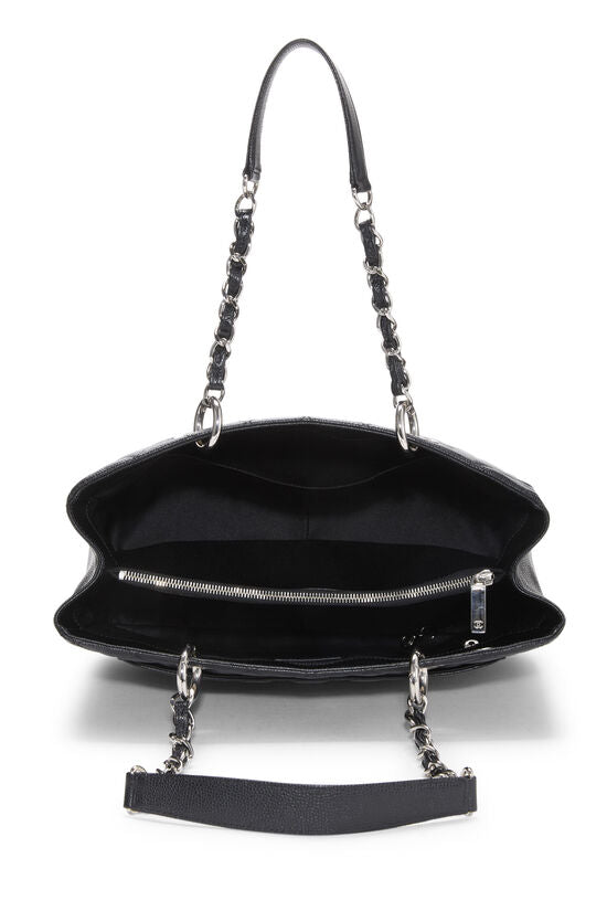 Chanel Black Quilted Caviar Grand Shopping Tote Handbag