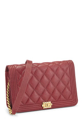Chanel Caviar Boy Wallet On Chain Crossbody Handbag
