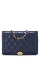 Chanel Lambskin Lambskin Boy Wallet on Chain Handbag
