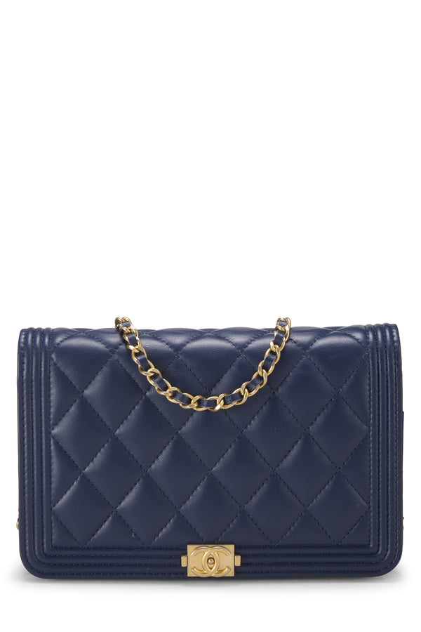 Chanel Lambskin Lambskin Boy Wallet on Chain Handbag