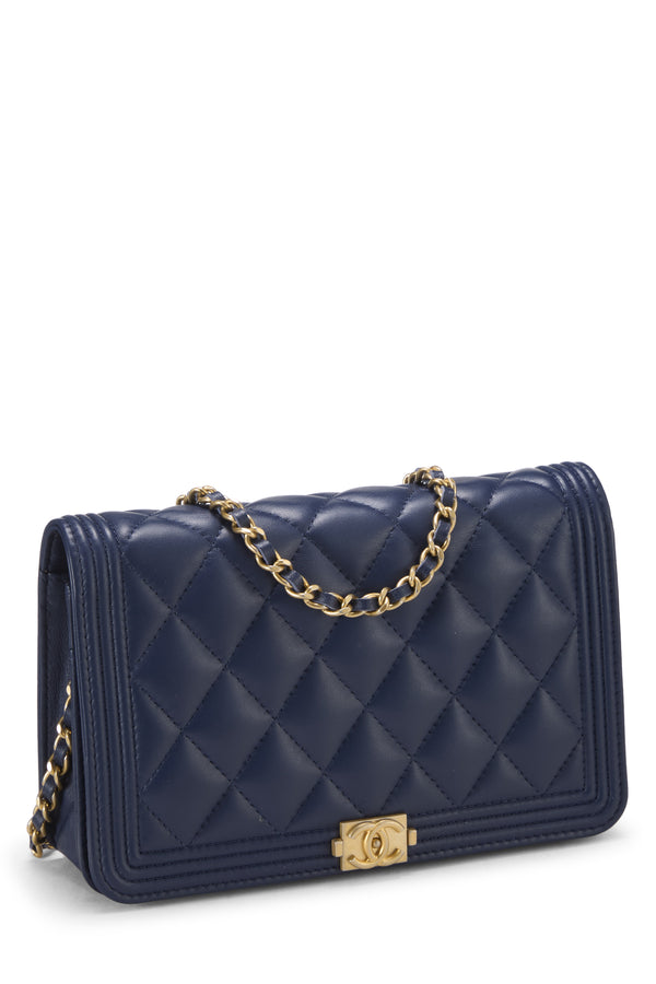 Chanel Lambskin Lambskin Boy Wallet on Chain Handbag