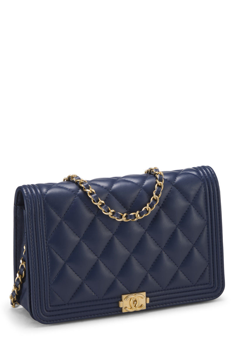 Chanel Lambskin Lambskin Boy Wallet on Chain Handbag