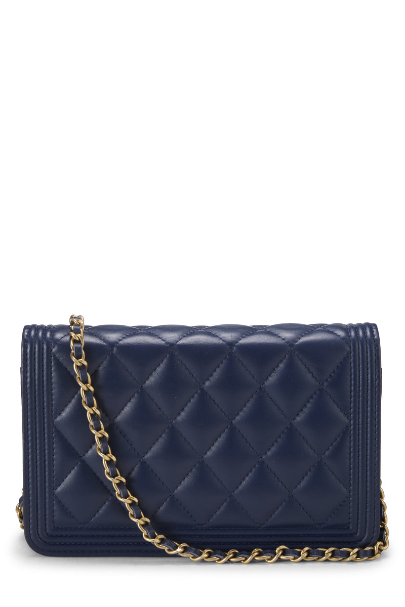Chanel Lambskin Lambskin Boy Wallet on Chain Handbag