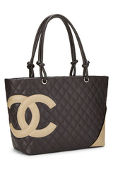 Chanel Brown Quilted Calfskin Cambon Large Tote Handbag