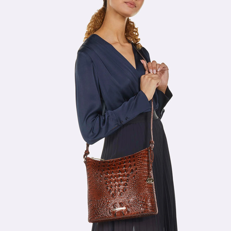 Brahmin Katie Melbourne Embossed Leather Crossbody In Macchiato Ombre
