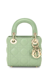 Dior Lambskin Lady Dior Micro Tote Handbag