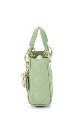 Dior Lambskin Lady Dior Micro Tote Handbag