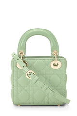 Dior Lambskin Lady Dior Micro Tote Handbag