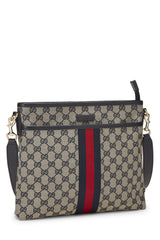 Gucci Navy Canvas Web Supreme Pocket Messenger Handbag