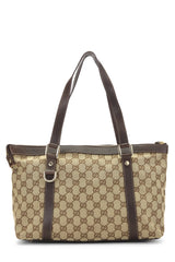 Gucci Canvas Abbey Zip Tote Handbag