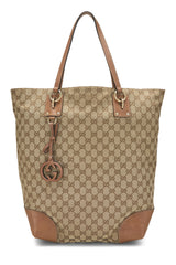Gucci Canvas GG Charm Vertical Tote Handbag